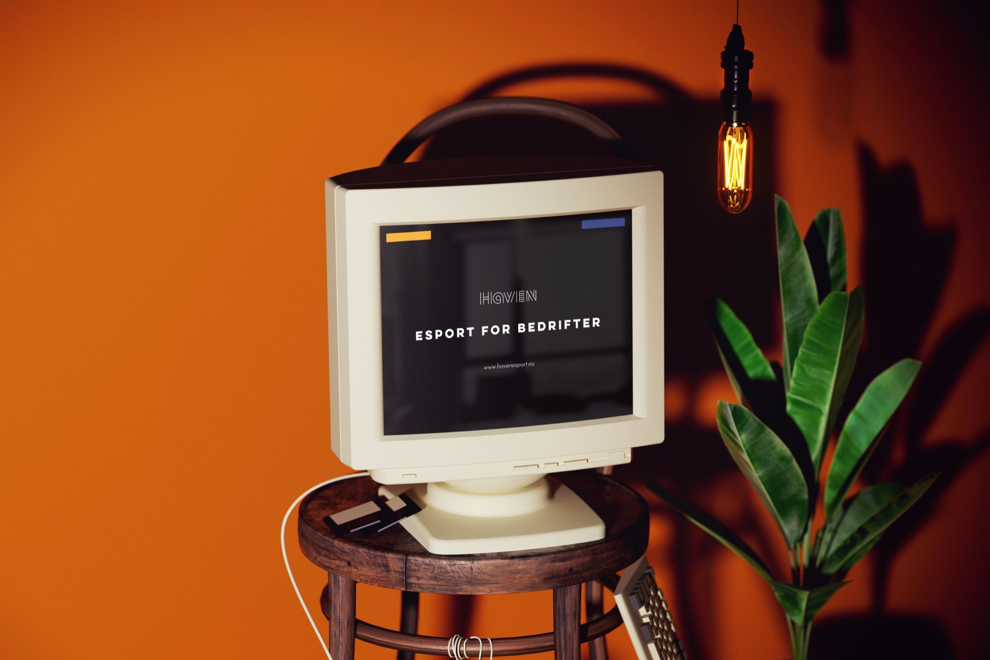 Haven Mockup Gammel Crt Skjerm Nostalgi.