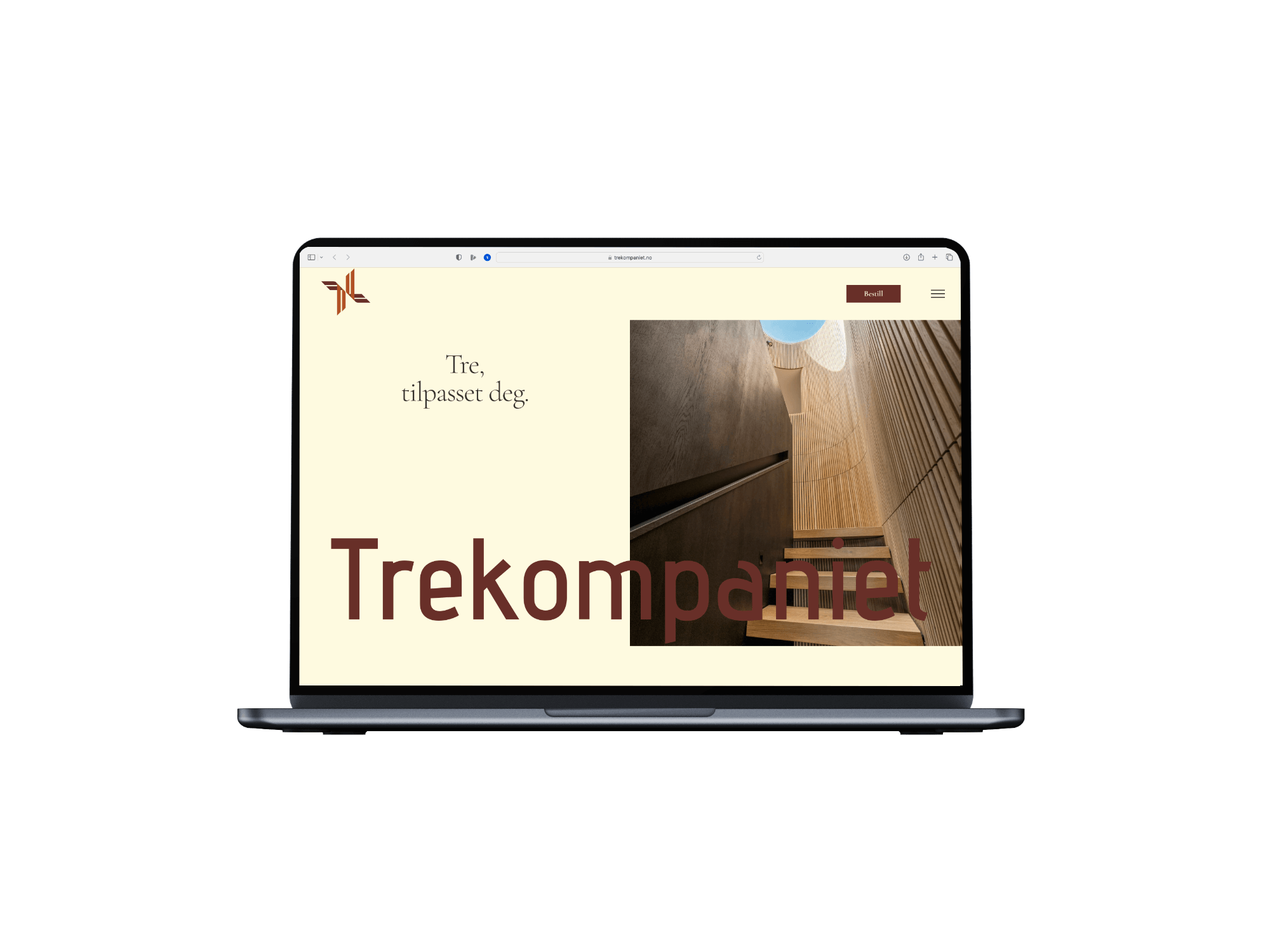 Trekompaniet Mockups Hjemmeside.
