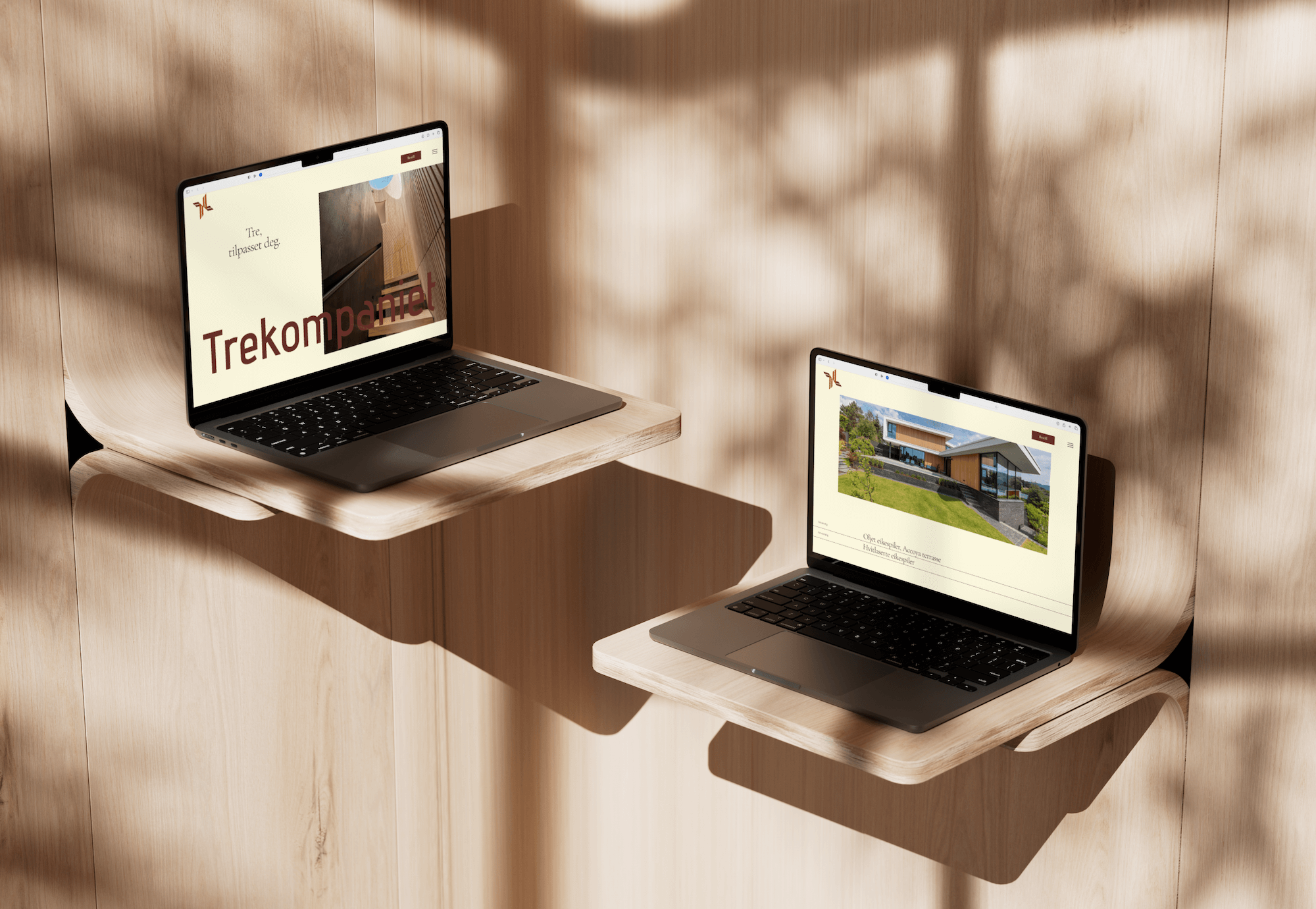 Trekompaniet Mockups Hjemmeside.